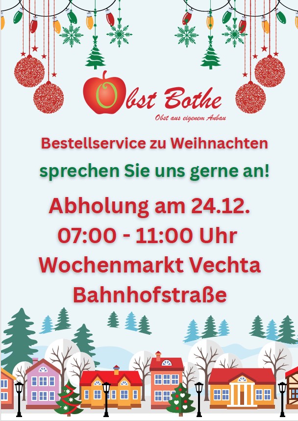 Bestellservice zu Weihnachten bei Obst Bothe
